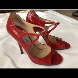 Jimmy choo size 37 Red Stilettos Open toe Sandals